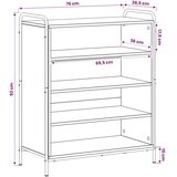  Ormar za cipele 76 x 36 5 x 93 cm Konstruirano drvo - Hrast sonoma 76 x 36 5 x 93 cm 4 police bez vrata | shoptok.hr