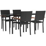  5-dijelni vrtni blagovaonski set od poliratana crni | shoptok.hr