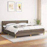  Box spring postelja z vzmetnico taupe 200x200 cm blago, (20999394) Cene