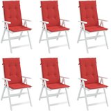  Jastuci za vrtne stolice 6 kom crveni 120x50x3 cm od tkanine | shoptok.hr