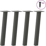  Noge za klubsko mizico 4 kosi antracitne 42 cm jeklo | Shoptok.si