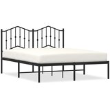  Metalni okvir za krevet s uzglavljem crni 150x200 cm | shoptok.hr