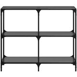  Konzolni stol s crnom staklenom površinom 98x30x81 cm čelični | shoptok.hr