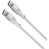 Ksix kabel USB-C na USB-C, 60W, pleteni, aluminijska legura, 1 m, bijeli | shoptok.hr