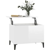 Klubska mizica visok sijaj bela 60x44,5x45 cm inženirski les, (20712781) | Shoptok.si