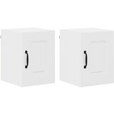 vidaXL Stenska kuhinjska omarica s polico 2 pcs Visok sijaj bela | Shoptok.si