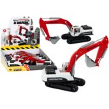 Bager gusjeničar s metalnom žlicom 26 cm - crveno/bijeli Cene