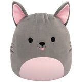 Squishmallows Aphrodite, sivi goli pes z roza trebuščkom, 30 cm u