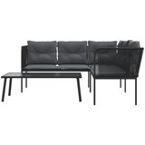  Set vrtnih sofa s jastucima crni od čelika i tekstilena | shoptok.hr