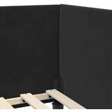 vidaXL Kotna postelja Drugo Črna 90 x 190 cm Samet in sodobno leseno | Shoptok.si