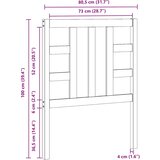  Uzglavlje za krevet crno 81 x 4 x 100 cm od masivne borovine | shoptok.hr