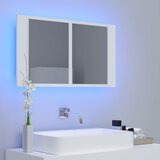  LED kupaonski ormarić s ogledalom bijeli 80x12x45 cm akrilni | shoptok.hr