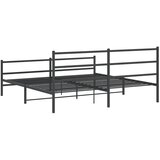 Metalni okvir kreveta s uzglavljem i podnožjem crni 183x213 cm | shoptok.hr