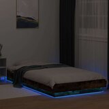 vidaXL Posteljni okvir z LED lučkami dim. hrast 100x200 cm inž. les | Shoptok.si