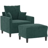  Fotelja s tabureom tamnozelena 60 cm baršunasta | shoptok.hr
