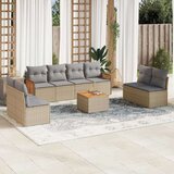vidaXL 9-dijelni set vrtnih sofa s jastucima bež od poliratana | shoptok.hr