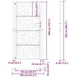 vidaXL Vrtna vrata črna 105x205 cm jeklena lučka | Shoptok.si