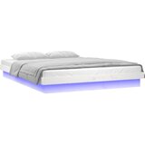  LED okvir kreveta bijeli 135 x 190 cm bračni od masivnog drva | Eponuda.com