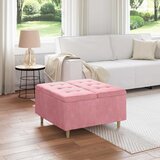  Otoman za pohranu s jastukom Ružičasta 80 x 80 x 45 cm Baršun | shoptok.hr