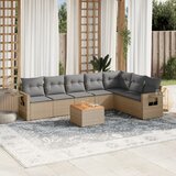 Maison Chic Seti vrtnega pohištva - Vrtna garnitura - Vrtni pohištvo set 8-delna z blazinami bež poli ratan, (21800214) | Shoptok.si