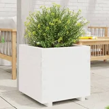 vidaXL Vrtna sadilica bijela 50 x 50 x 49,5 cm od masivne borovine