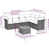  7-dijelni set vrtnih sofa od poliratana s jastucima crni | shoptok.hr