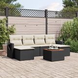 7-dijelni set vrtnih sofa od poliratana s jastucima crni Crna 62 x 62 x 69 cm | Shoptok.si