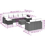  10-dijelni set vrtnih sofa od poliratana s jastucima sivi | shoptok.hr