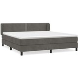  Box spring postelja z vzmetnico temno siva 180x200 cm žamet, (20901190) | Shoptok.si
