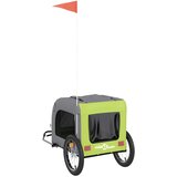 Prikolica za bicikl za pse zeleno-siva od tkanine i željeza | Eponuda.com