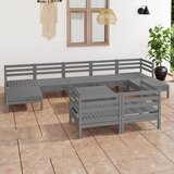 The Living Store Vrtna sedežna garnitura 10-delna siva trdna borovina - Vrtna Sedežna Garnitura, (21472977) | Shoptok.si