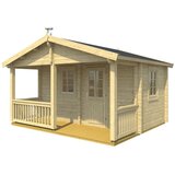 Male kuće Sauna kućica KALEVI 380 &amp;times; 440 cm sa &amp;scaron;indrom Slike