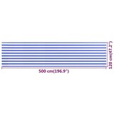 Balkonski zastor plavo-bijeli 120 x 500 cm HDPE | shoptok.hr