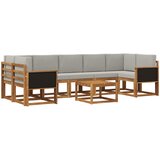  Set vanjskih sofa 6 kom. Prirodna i svjetlosiva | shoptok.hr