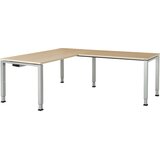 mauser Pisalna miza, kotna, spodnji del iz kvadratne/okrogle cevi, VxŠxG 650 - 850 x 1600 x 800 mm, kotni element na desni strani (širina 1200 mm), pl | Shoptok.si