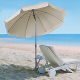 Outsunny zunanji dežnik, vrtni, patio prenosni Φ202cm z nagibnim krošnjami v kremasto belem poliestru, (20744493) Cene