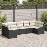 vidaXL set od 7 dijelova vrtnih sofa s jastučićima crni poli ratan Cijene