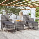  5-dijelni vrtni bistro set od poliratana i bagremovog drva sivi | shoptok.hr