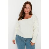 Trendyol Curve Cream Square Collar Knitwear Sweater Cene