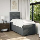 vidaXL Box spring postelja z vzmetnico temno siva 90x200 cm blago | Shoptok.si