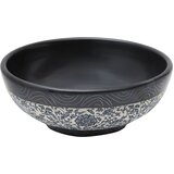 Nadgradni umivaonik crno-plavi okrugli Φ 41 x 14 cm keramički | shoptok.hr