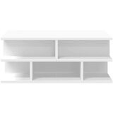  Klubska mizica bela 70x70x29 cm inženirski les | Shoptok.si