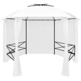  Vrtni šator sa zavjesama 360 x 312 x 265 cm bijeli 180 g/m² | shoptok.hr