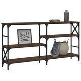 vidaXL Konzolna mizica rjav hrast 150x29x76,5 cm inženirski les | Shoptok.si