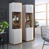 Mömax Vitrina Ambiente, Bela, Barva Hrasta, Led | Shoptok.si