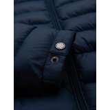 Ombre Men's lightweight jacket of combined materials with hood and decorative quilting - black | shoptok.hr