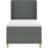  Krevet s opruga kutije Tamno siva 200 x 90 cm tkanina Slike