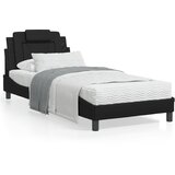 vidaXL Posteljni okvir z vzglavjem črn 90x200 cm blago | Shoptok.si