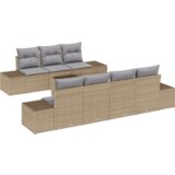  8-dijelni vrtni kauč set s jastučićima Bež Poliratan | shoptok.hr