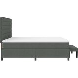 Box Postelja z vzmetnico in klopjo temno siva 200x200 cm tkanina, (22083901) | Shoptok.si